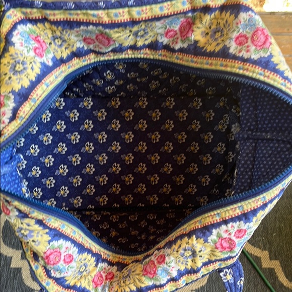Vera Bradley Blue and Yellow Quilted Duffle with Double Shoulder Straps - Picture 6 of 11